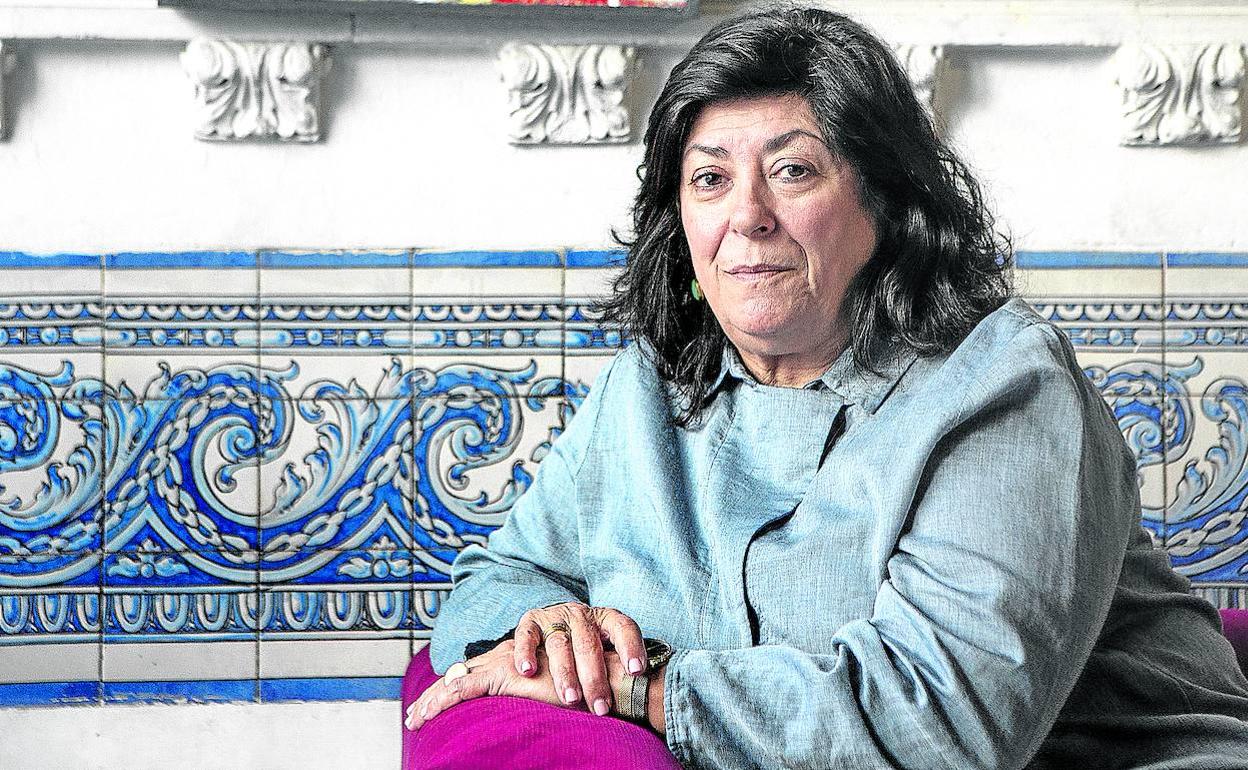 La escritora madrileña Almudena Grandes, durante la entrevista.