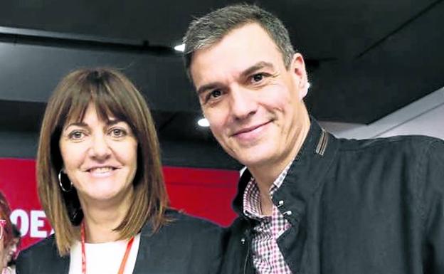 Mendia y Sánchez, durante el comité federal de la semana pasada.