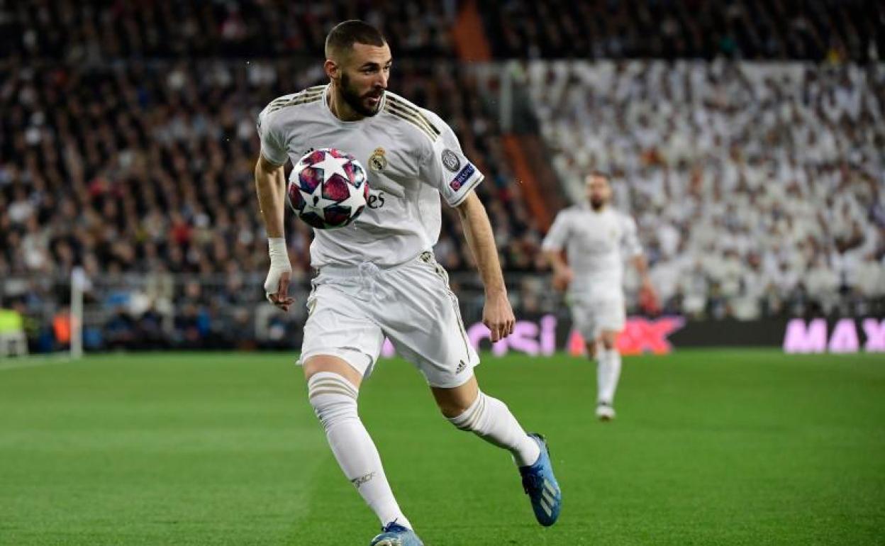 Karim Benzema, durante el Real Madrid-City.