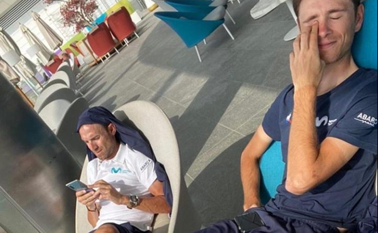 Valverde y Elosegui, en el hotel. 