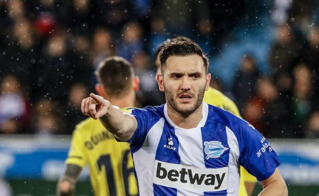 Lucas celebra un tanto de esta temporada. 