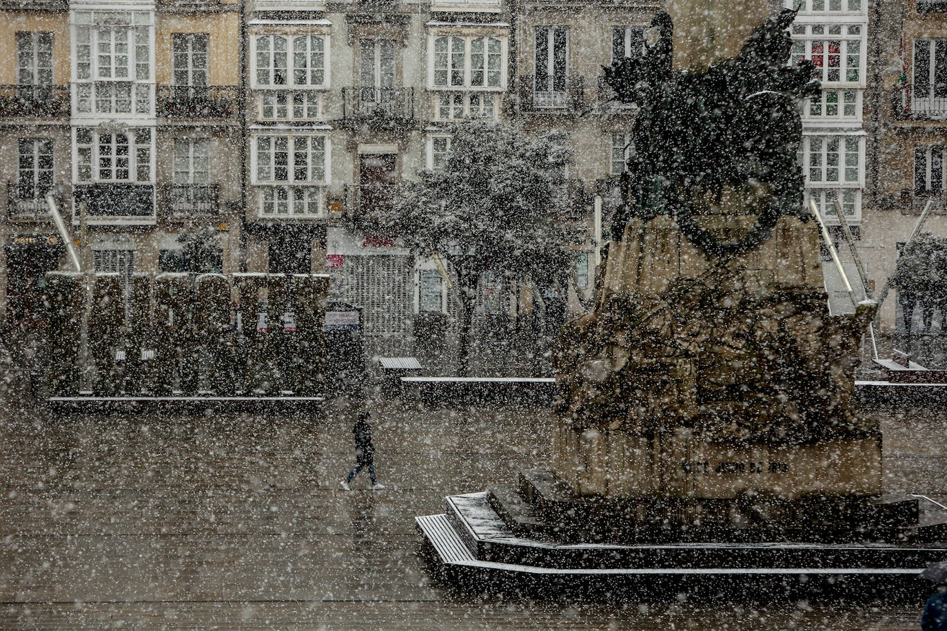 Fotos: Nieve en la Vitoria confinada