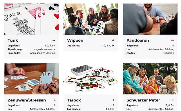 Una muestra de los juegos de cartas disponibles.