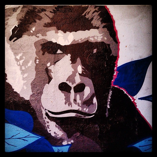 Este imponente gorila se encontraba hace años en una de las paredes del barrio de Santa Lucía. Sin embargo, ya ha desaparecido sin dejar ni rastro. ¡Desventajas del arte efímero!