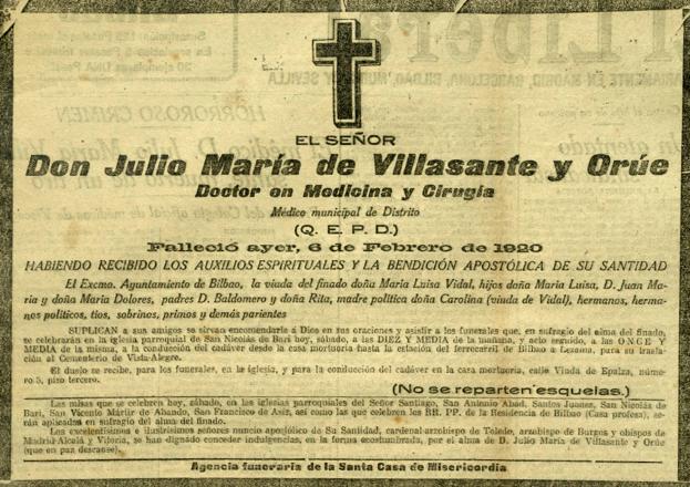 La esquela del doctor Villasante.