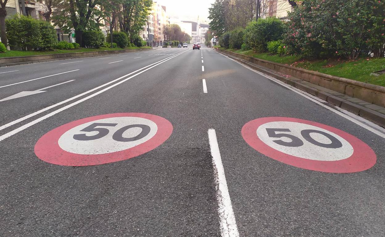 La avenida Sabino Arana, casi vacía esta mañana. 