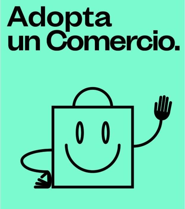 El cartel de la acción 'Adopta un comercio'.