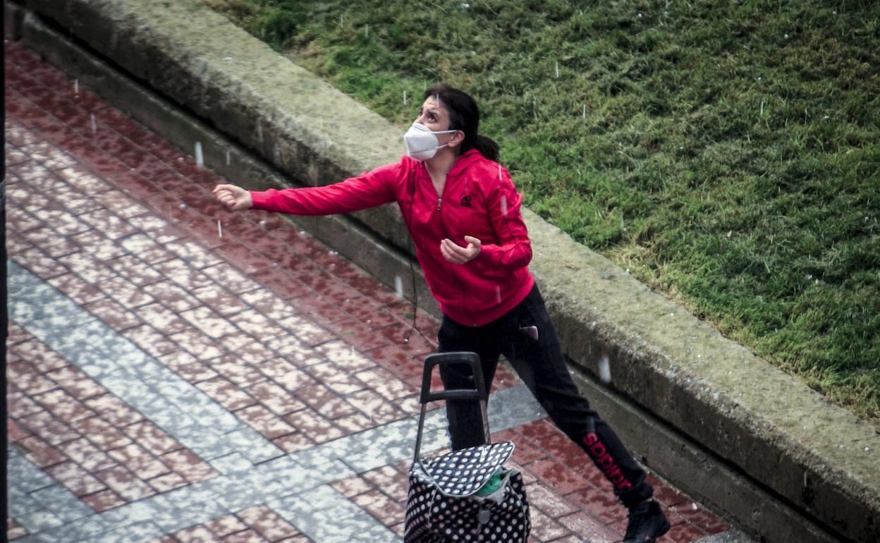 Una tormenta con granizo ha caído esta tarde sobre Vitoria. 
