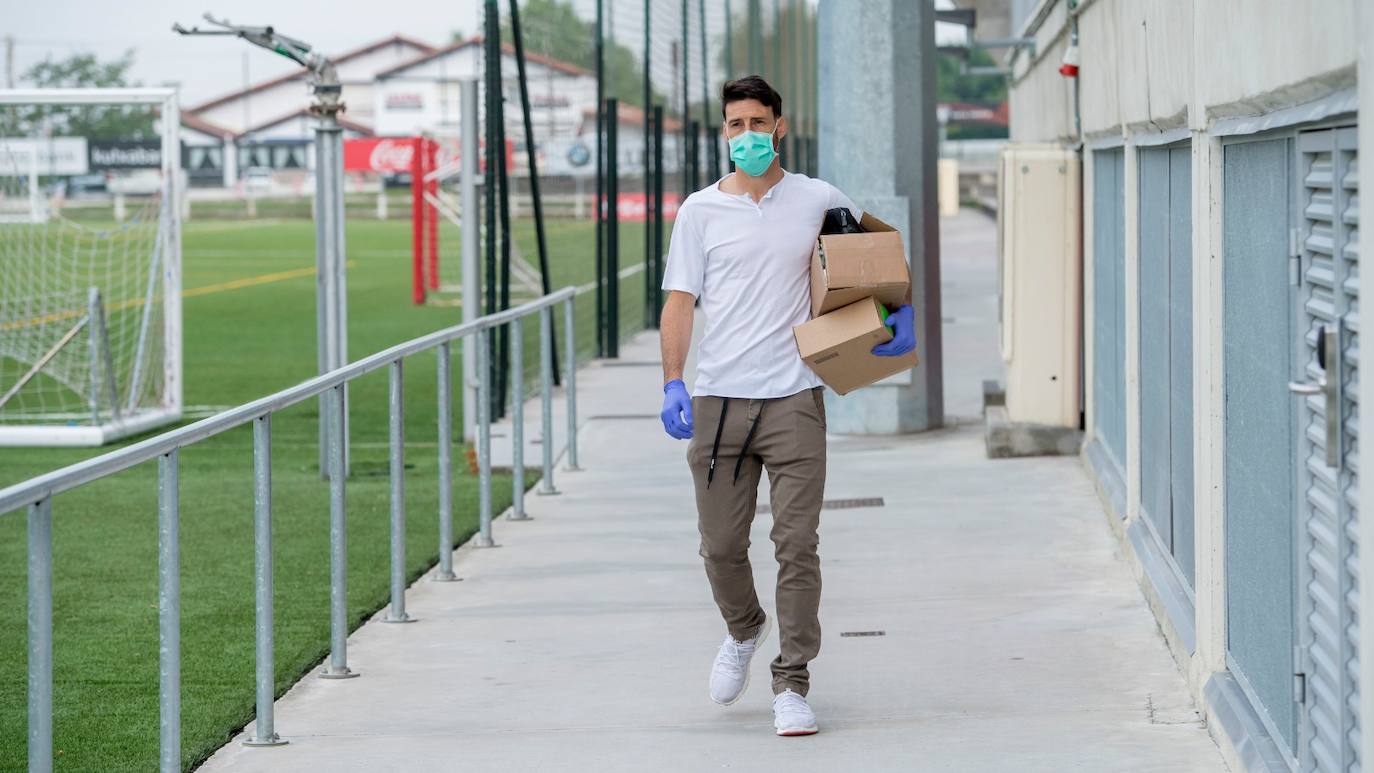 Aritz Aduriz, a su llegada.