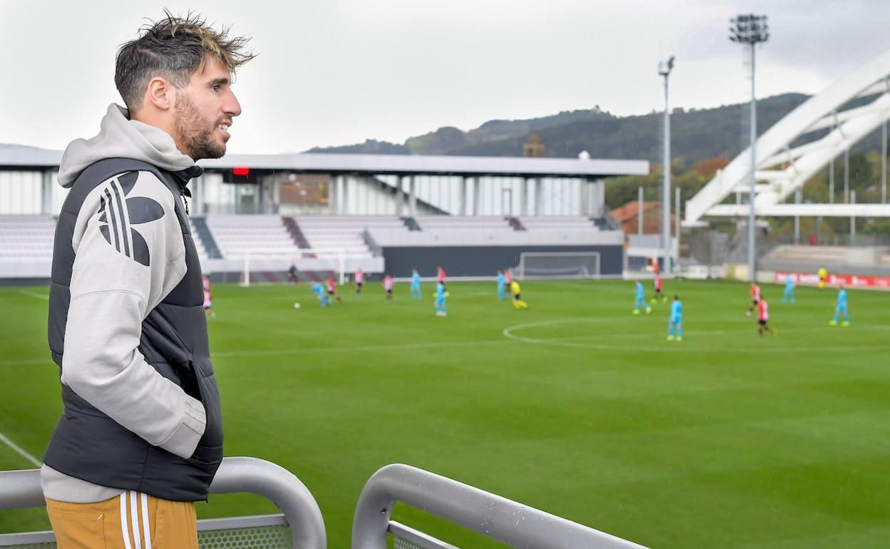 Javi Martínez, de visita en Lezama el pasado noviembre. 