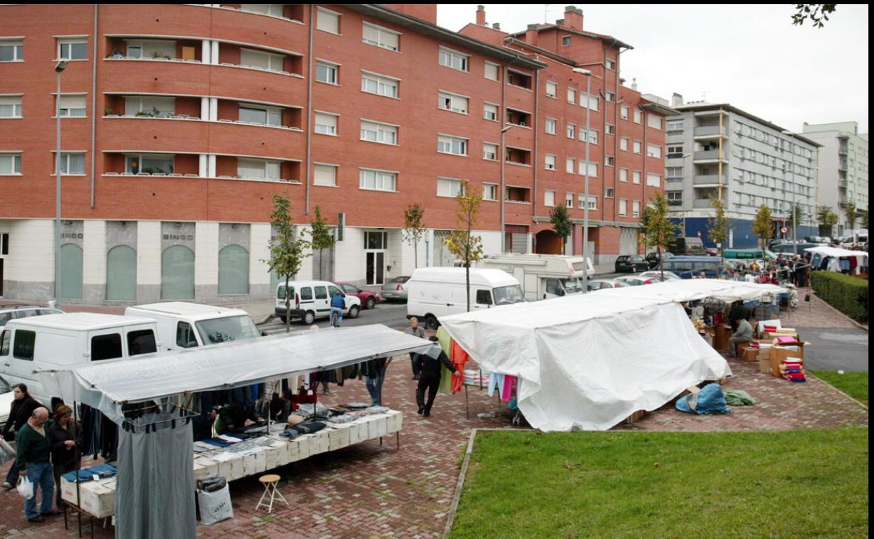 Vista del mercadillo de Basauri. 