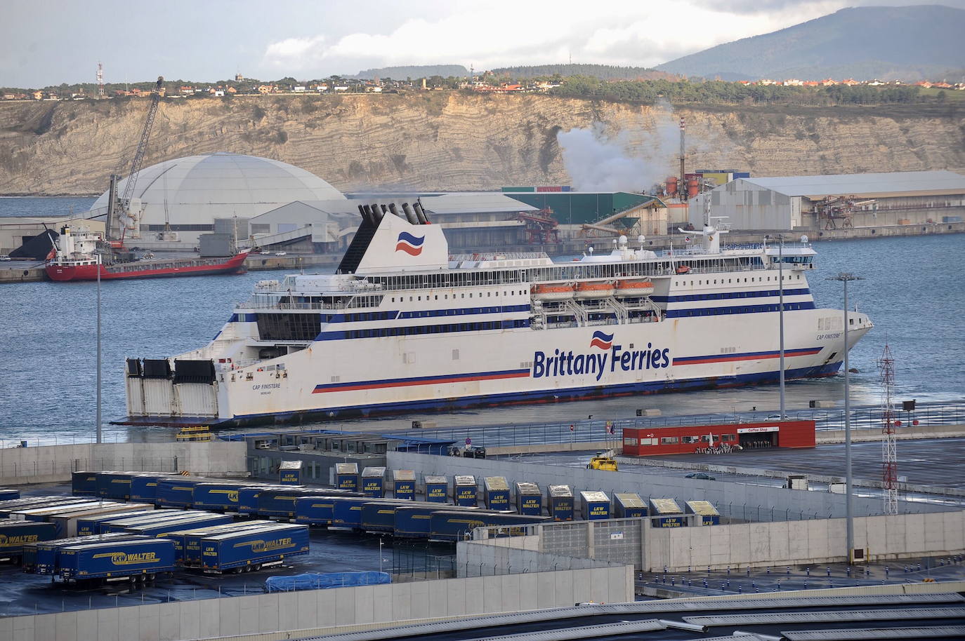 Un ferry en el puerto de Bilbao el pasado mes de enero. 
