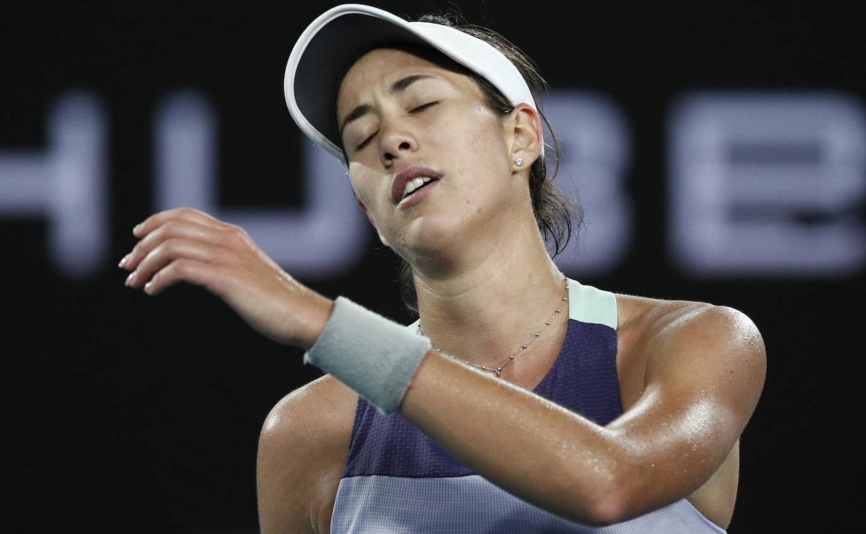 Grbiñe Muguruza en el Open de Australia, uno de los pocos torneos en los que ha podido participar este año. 