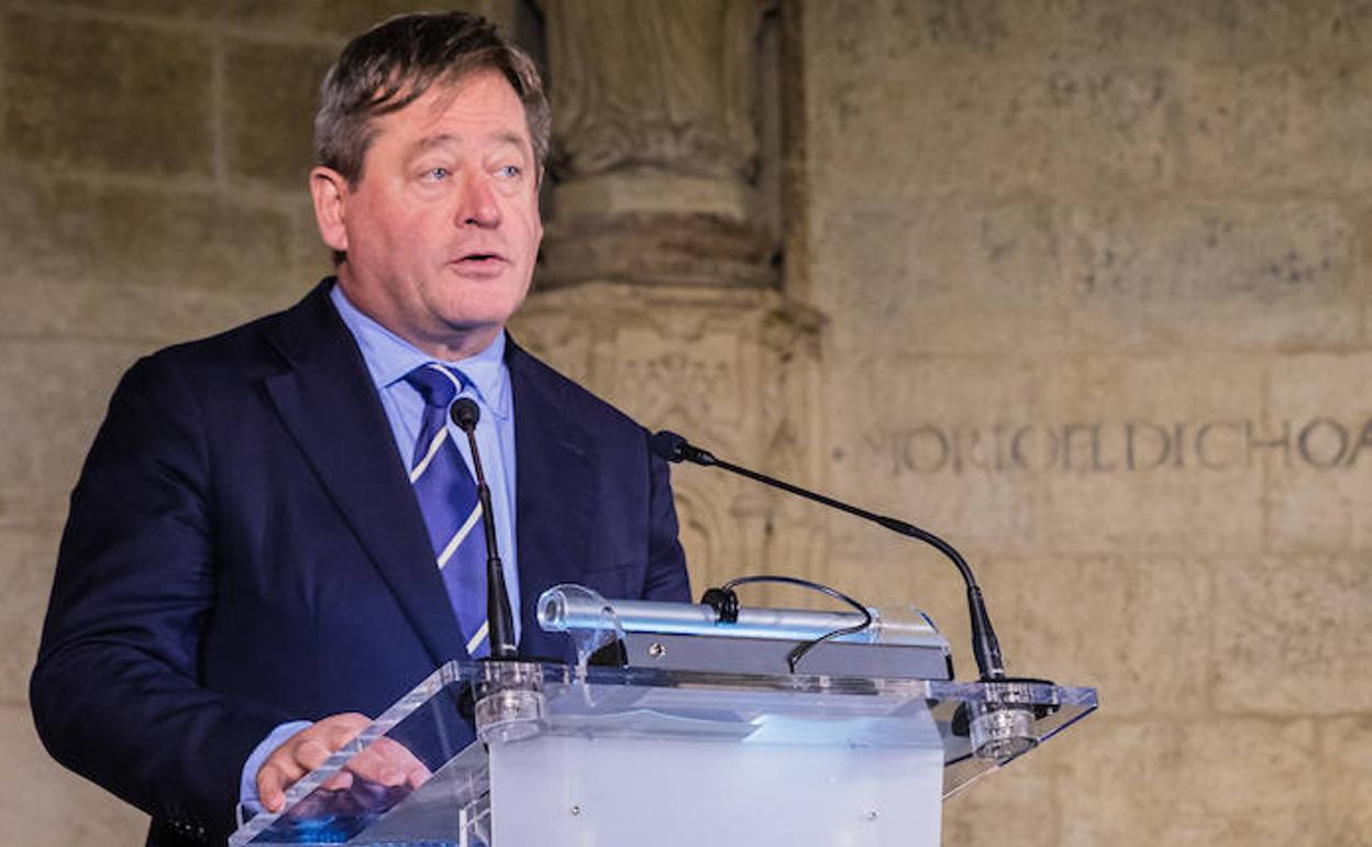 Bingen Zupiria, consejero vasco de Cultura, durante un acto en Vitoria. 