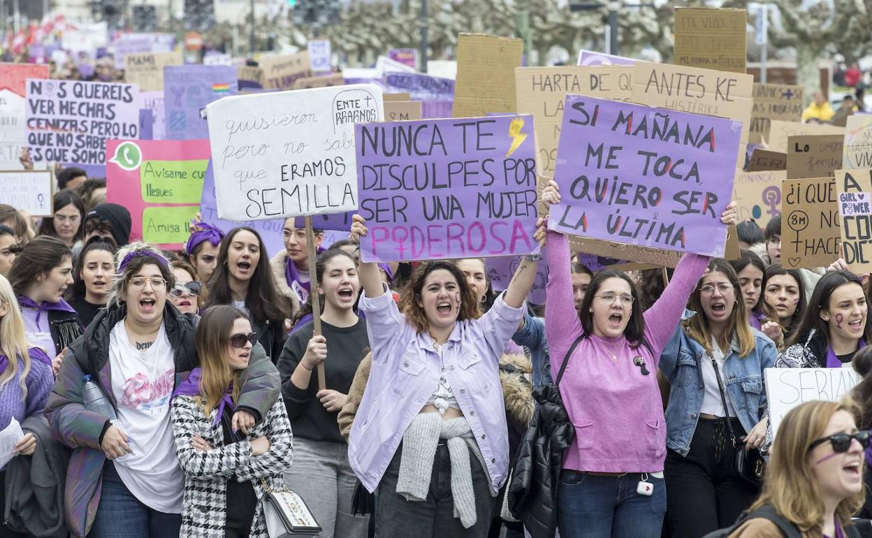 Manifestación contra la violencia de género el 8M.