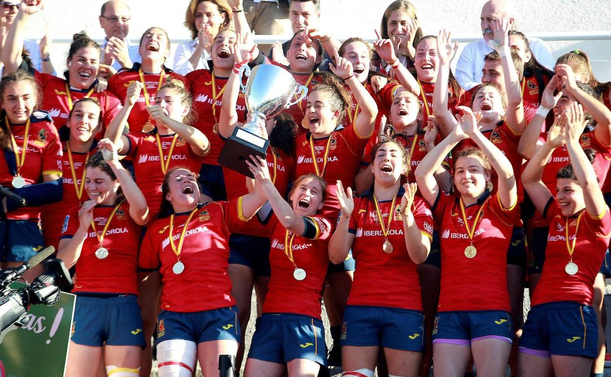 Las 'leonas' celebran su victoria en el Campeonato de Europa en 2019.