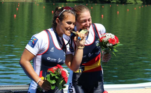 Aina Cid y Virginia Díaz ganaron el primer Campeonato europeo en la historia del remo español en 2019 . 