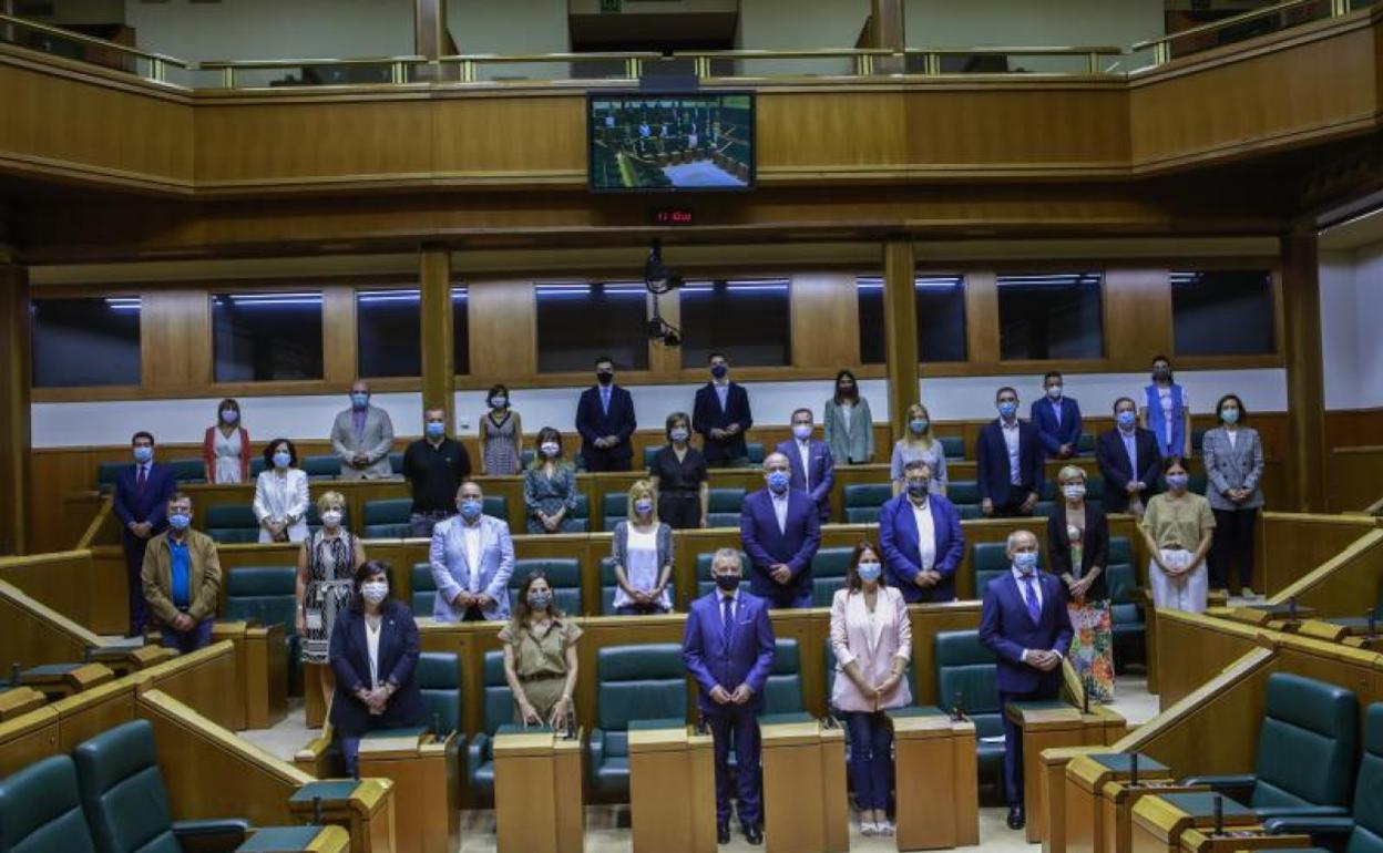 Los representantes jeltzales, hoy en el Parlamento. 