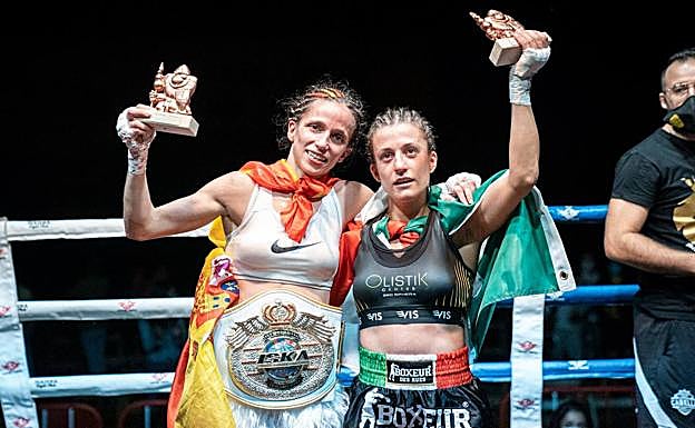 La deportista de 28 años da clases de kick boxing y entrena junto a su marido Jesús Cabello. 