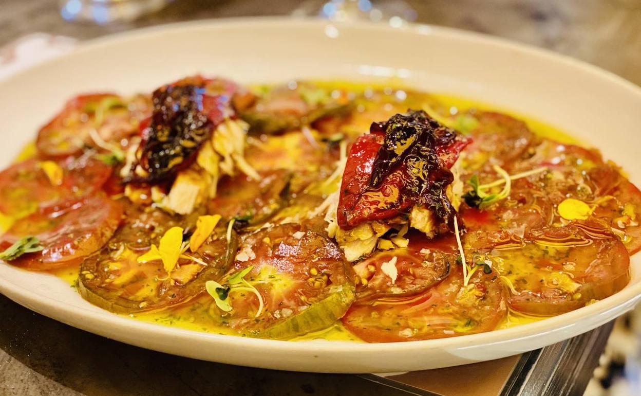 El carpaccio a cuchillo del Berenjenal.