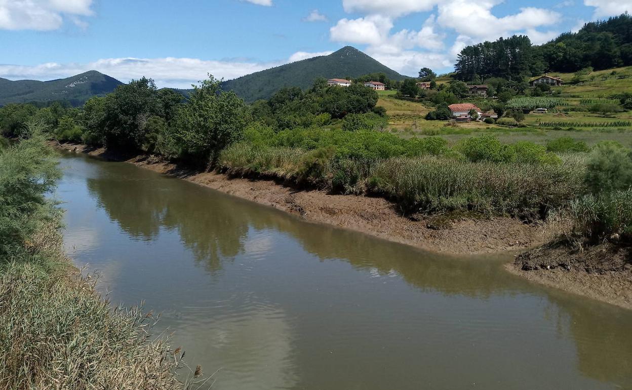 Los montes Ereñozar y Atxarre enmarcan el paseo por el estuario de la ría del Oka.