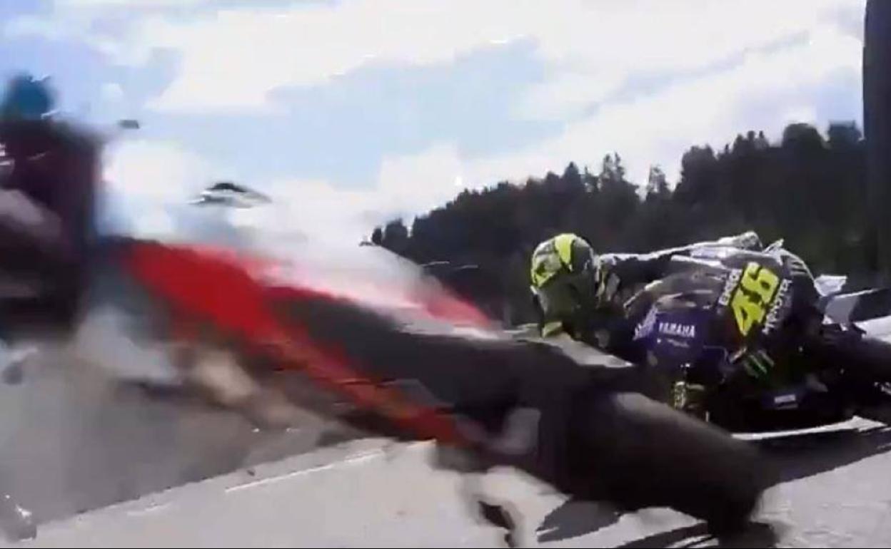 Imagen del accidente en el GP de Austria.