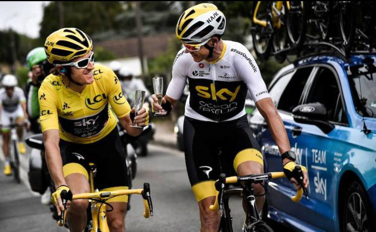 Imagen de archivo de Geraint Thomas y Chris Froome