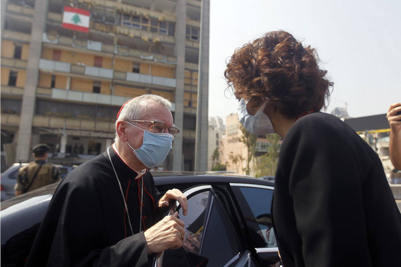 El cardenal italiano Pietro Parolin visita Beirut