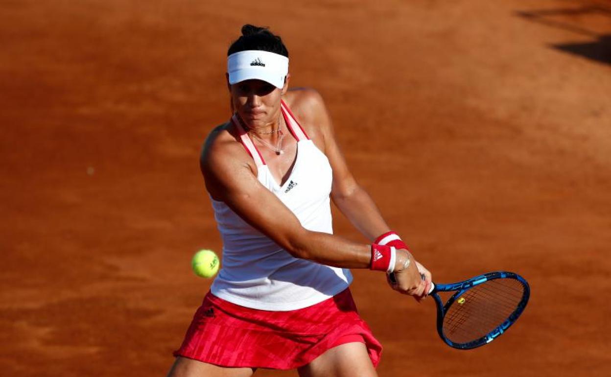 Garbiñe Muguruza, durante su partido contra Johanna Konta. 