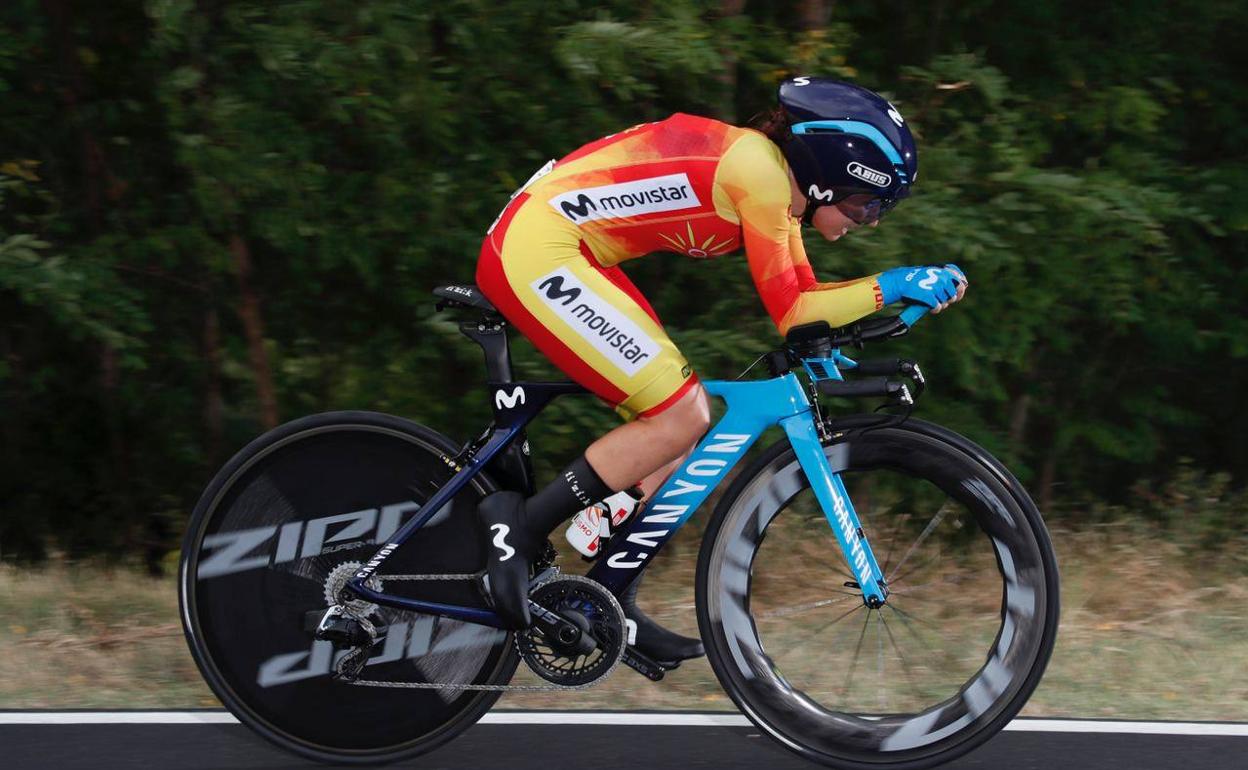 Oyarbide en plena competición en Italia.