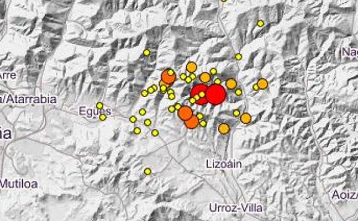 Lugar donde se ha producido el terremoto y las réplicas.