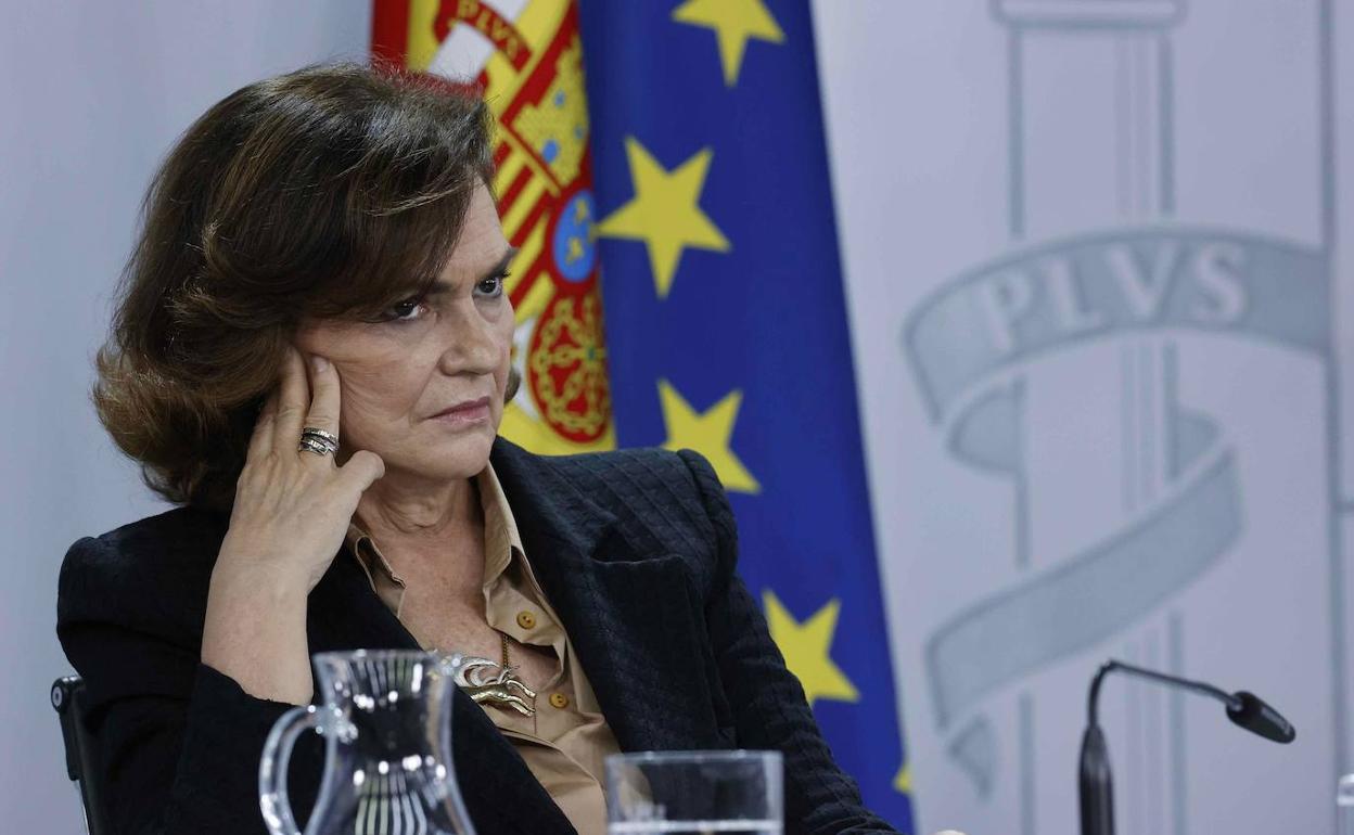 La vicepresidenta Primera del Gobierno, Carmen Calvo.