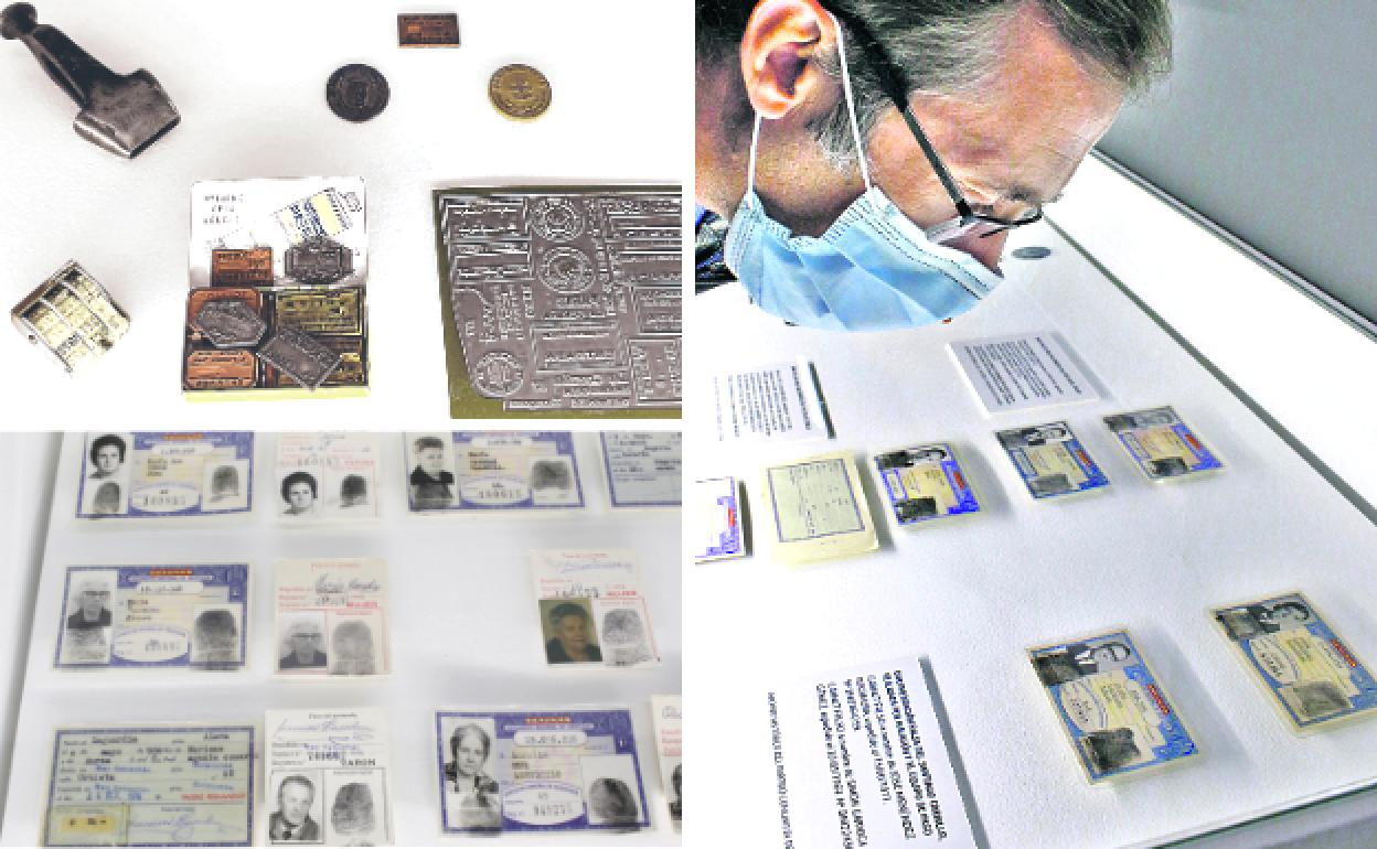 La muestra contiene un buen puñado de objetos históricos, incluído el material para la falsificación de DNIs de miembros del PCE. 