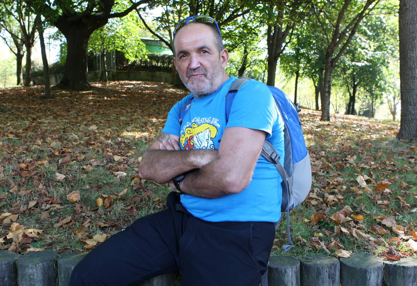 Juanito Oiarzabal Bilboko Artxanda mendian.