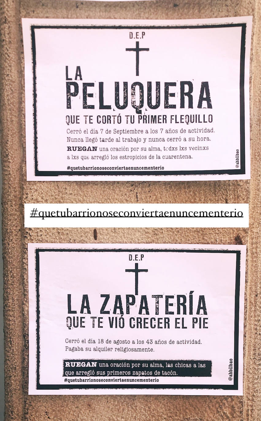 Fotos: Esquelas y coronas de flores: una tienda del Casco Viejo recrea el cementerio del comercio local