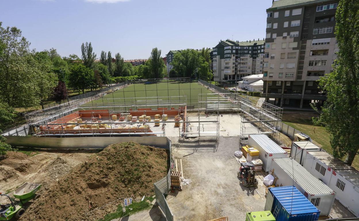 Obras de los vestuarios en los campos de Aranbizkarra. 