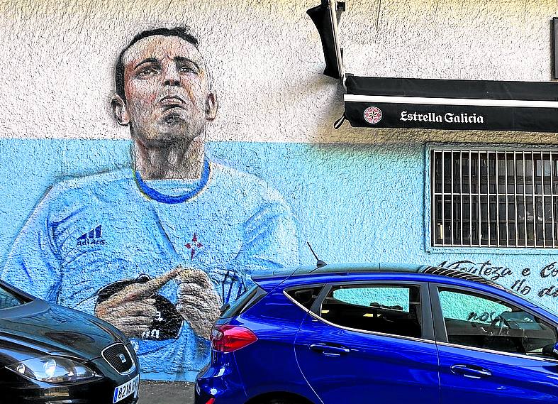 Los murales de Aspas empiezan a verse por Vigo. 