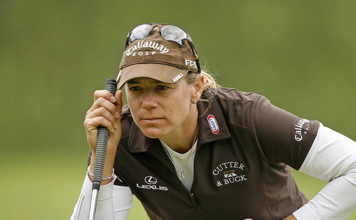 La exgolfista Annika Sörenstam cuando todavía se mantenía en activo. 