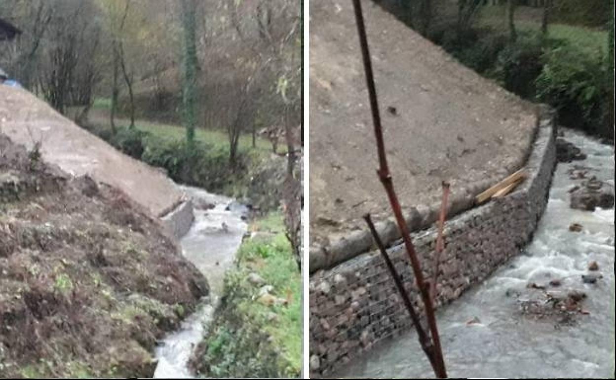 El estado del arroyo, antes y después de las obras. 