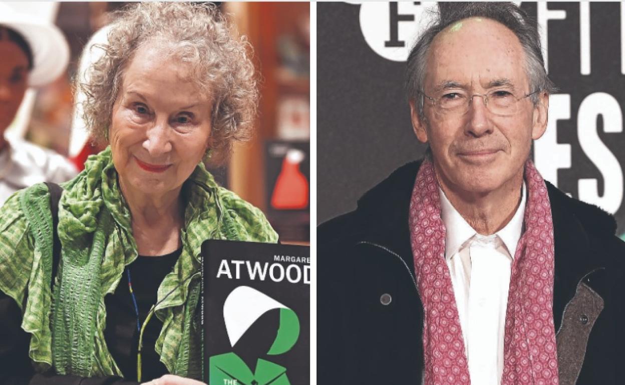 La autora canadiense Margaret Atwood. El autor británico Ian McEwan. 