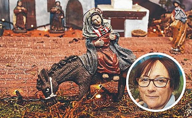 La Virgen a lomos del burro en el belén de la vitoriana Puri Lacalle. 