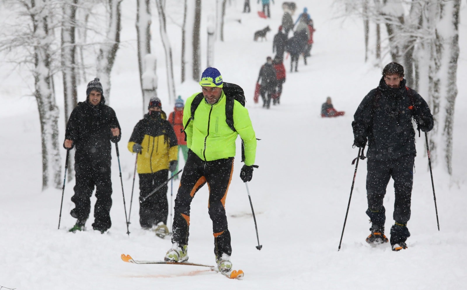 También hubo quien se animó con el esquí de travesía.