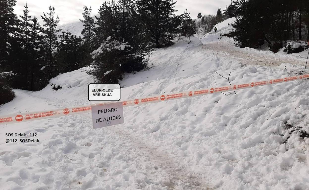 Borrasca Filomena en Bizkaia: Riesgo de avalancha de nieve en la ladera del Ganekogorta