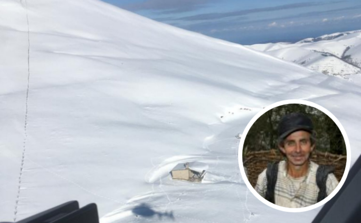 'Filomena' en Cantabria: Hilario, un vaquero cántabro, está aislado en su cabaña de Los Machucos bajo 4 metros de nieve