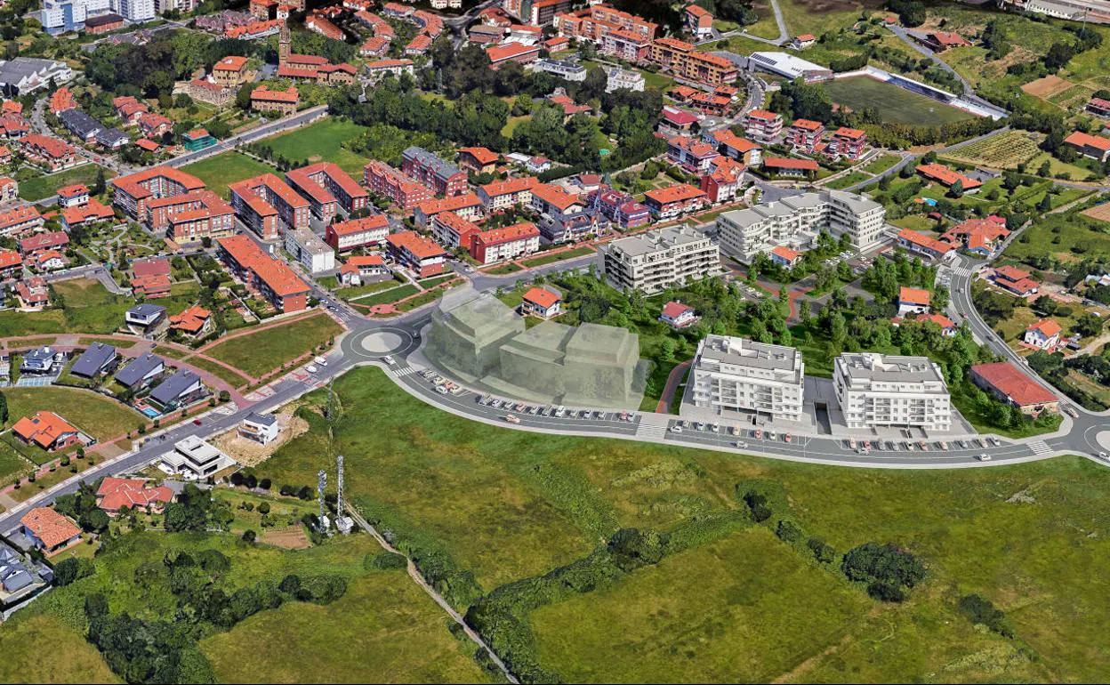 Trazado de la futura carretera que enlazará las nuevas viviendas con el municipio.