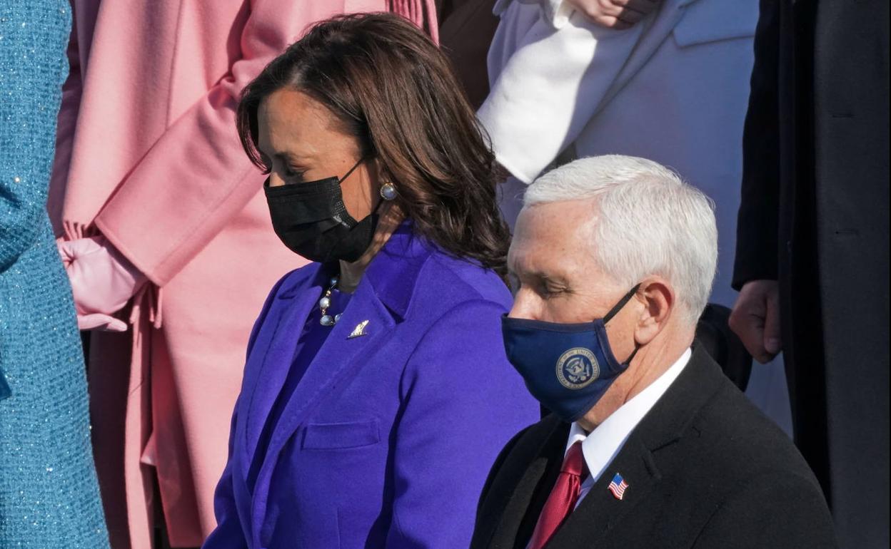 Kamala Harris y Mike Pence, en la toma de posesión de Joe Biden.