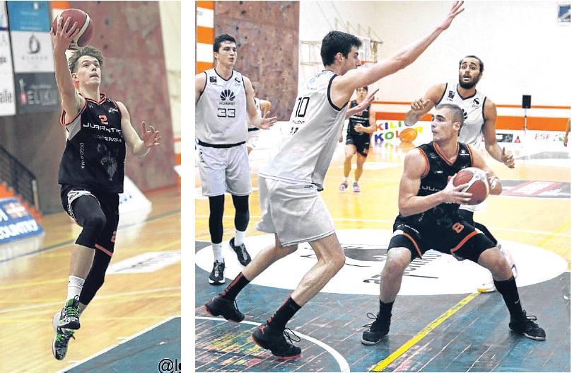 Iñigo Royo. A la derecha, Ondrej Hanzlik, defendido por Vincent Gielen, del Zentro. 