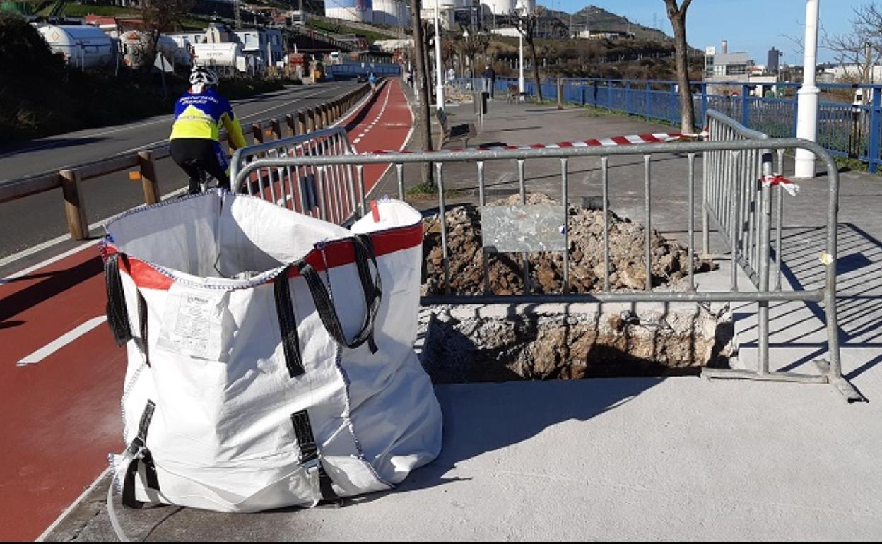 Los trabajos en Santurtzi finalizarán en marzo. 