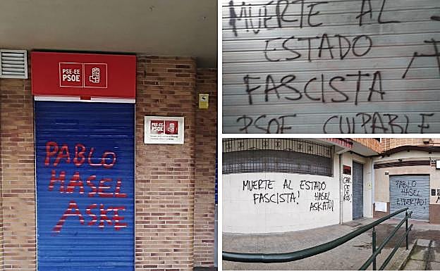 El PSOE denuncia «odio y violencia» tras aparecer pintadas en sus sedes de Durango, Barakaldo y Cruces por el encarcelamiento de Hasél 