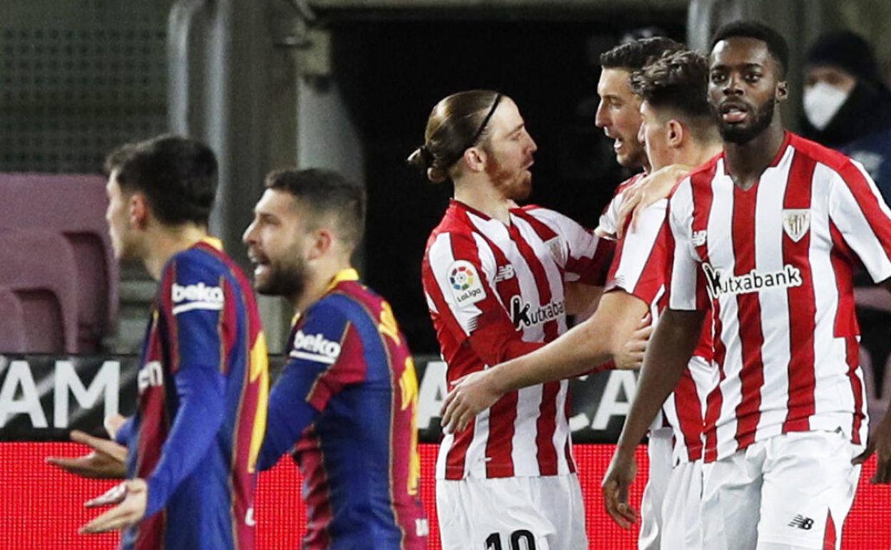 El Athletic ganó la Supercopa contra el Barcelona en enero en La Cartuja. 